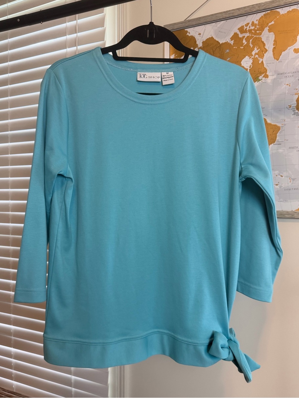 Vintage The Tog Shop Blue Side-Tie Boatneck Top M 90s Made in USA